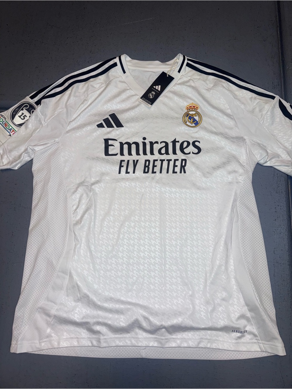 adidas Real Madrid Men's Jersey - White with Black Accents